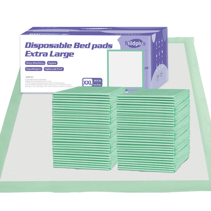 36'' X 36'' (50 Count)Disposable Bed Pads Heavy Duty Underpads Extra Large Incontinence Pads for Unisex Adult, Senior, Kids and Pet