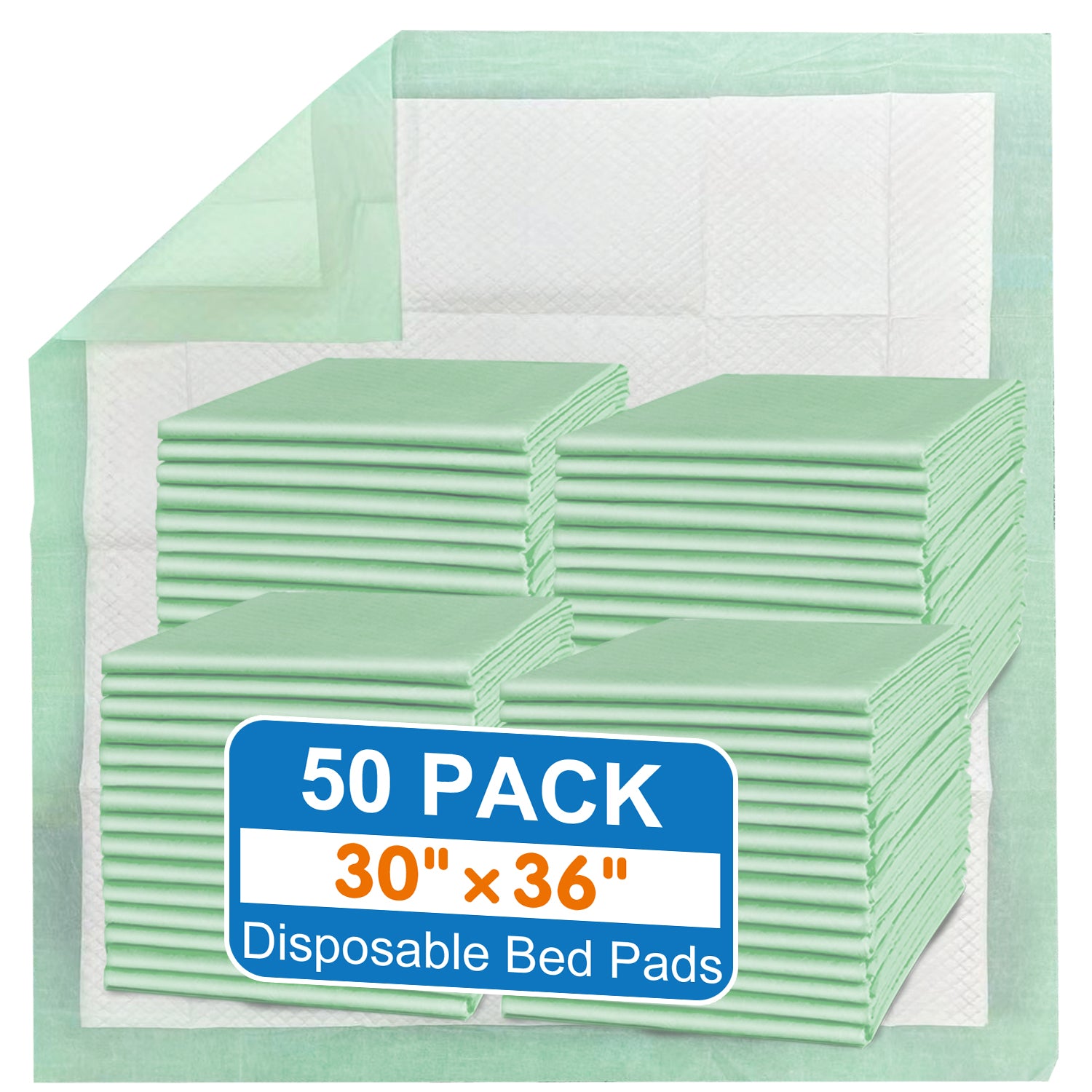 30“X36” (50-100pcs)Disposable Bed Pads Extra Large Underpads for Incontinence Disposable Pads for Adult, Bedwetting Child or Pets