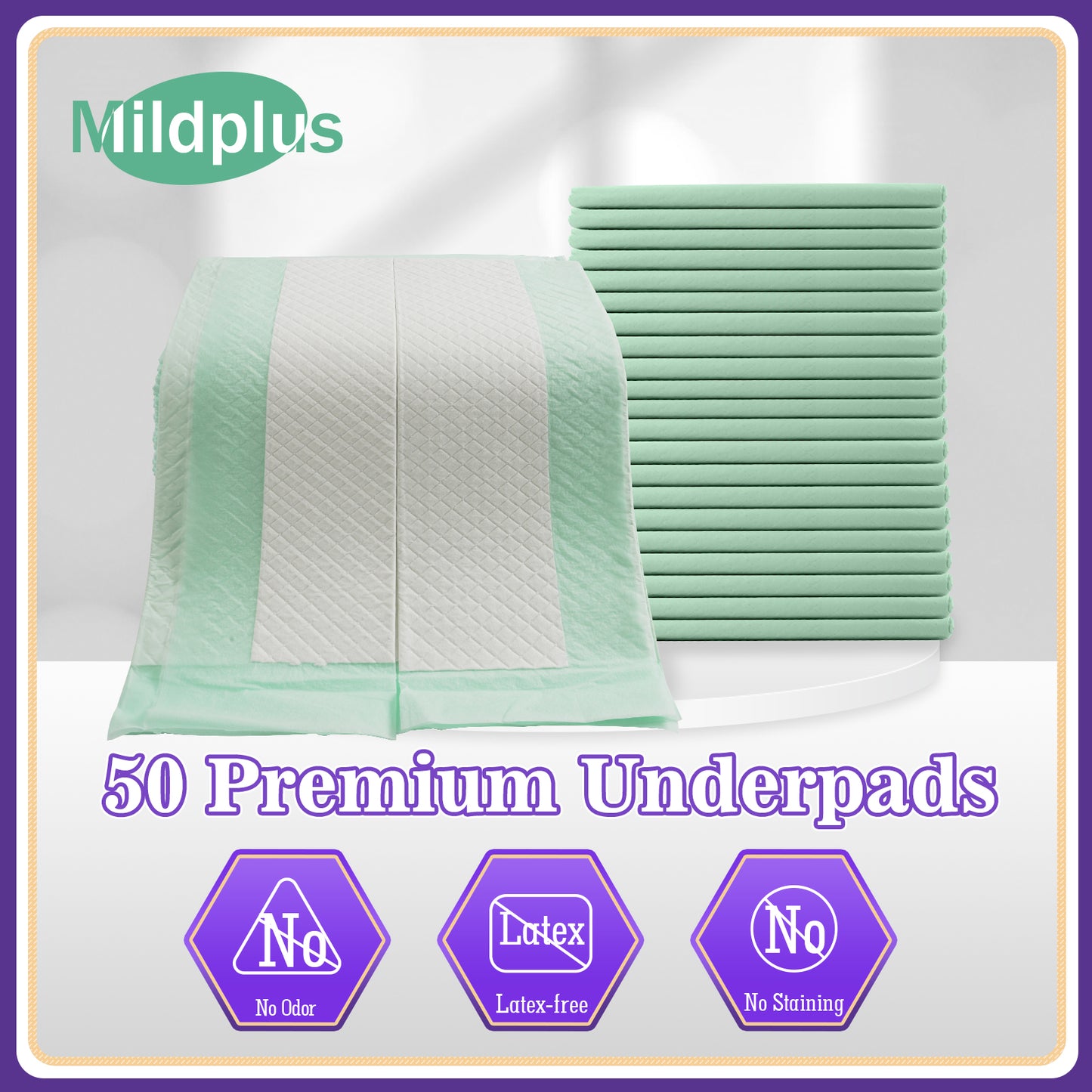 36'' X 36'' (50 Count)Disposable Bed Pads Heavy Duty Underpads Extra Large Incontinence Pads for Unisex Adult, Senior, Kids and Pet