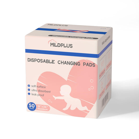 18"x26"(50pcs) Disposable Changing Pads Liners Baby Pads, Hot Air Cotton Surface Pee Pads, Waterproof & Absorbent Diaper Changing Pads, Disposable Underpads for baby, Toddler or Pet